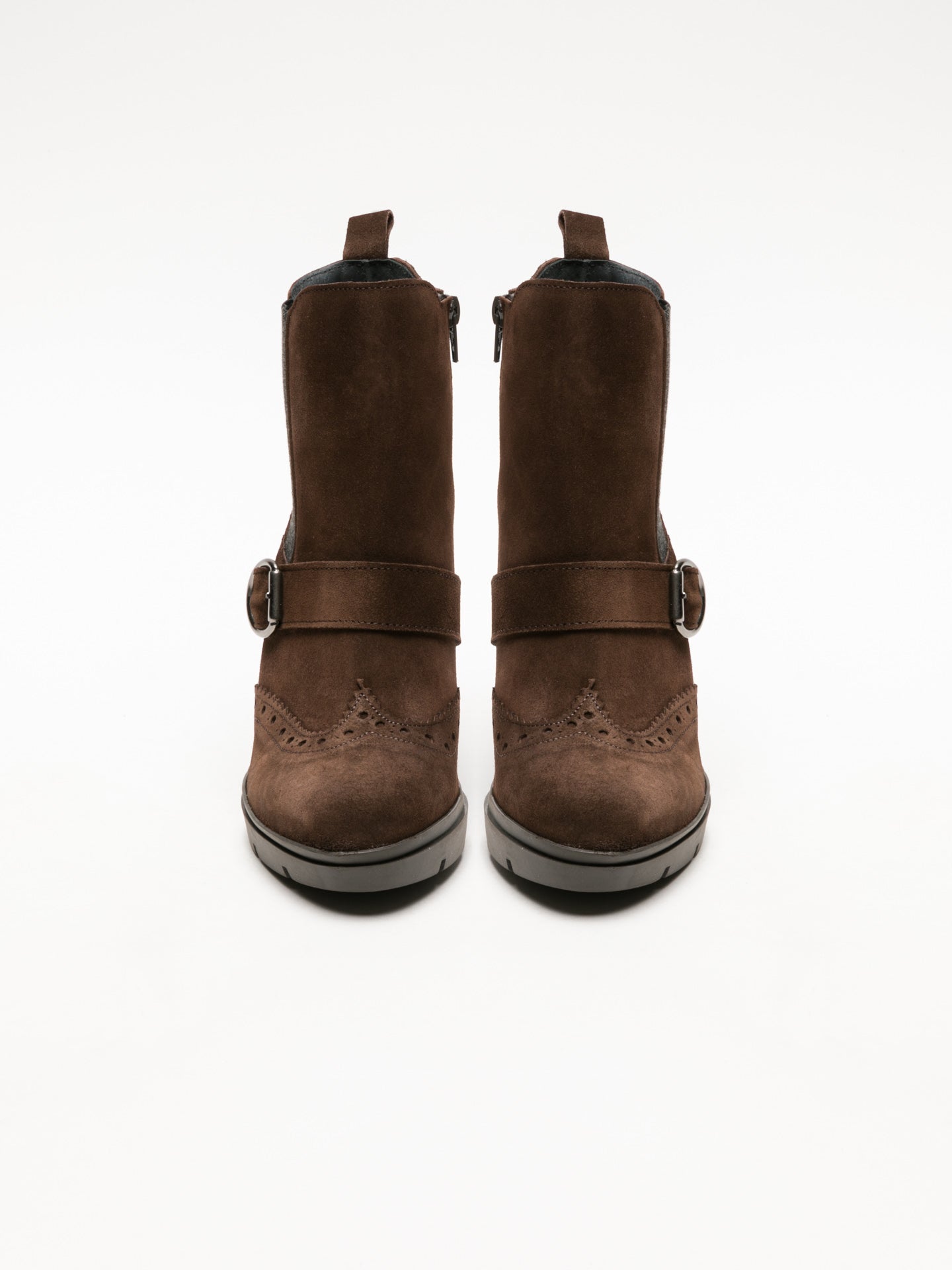 Foreva Brown Buckle Ankle Boots
